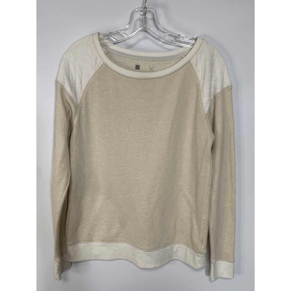 Xersion Clothing Women’s Crew Neck Raglan Pullover Sweatshirt Tan Size Medium